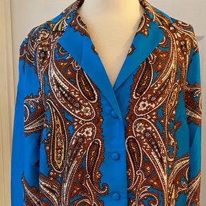 JCREW DRAPEY BUTTON-UP SHIRT IN PAISLEY. SIZE S.